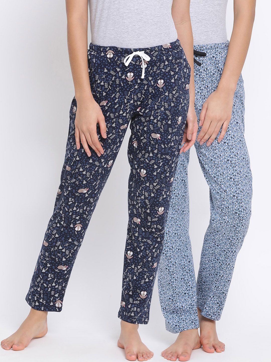 Kanvin Women Pack Of 2 Printed Cotton Lounge Pants Price in India