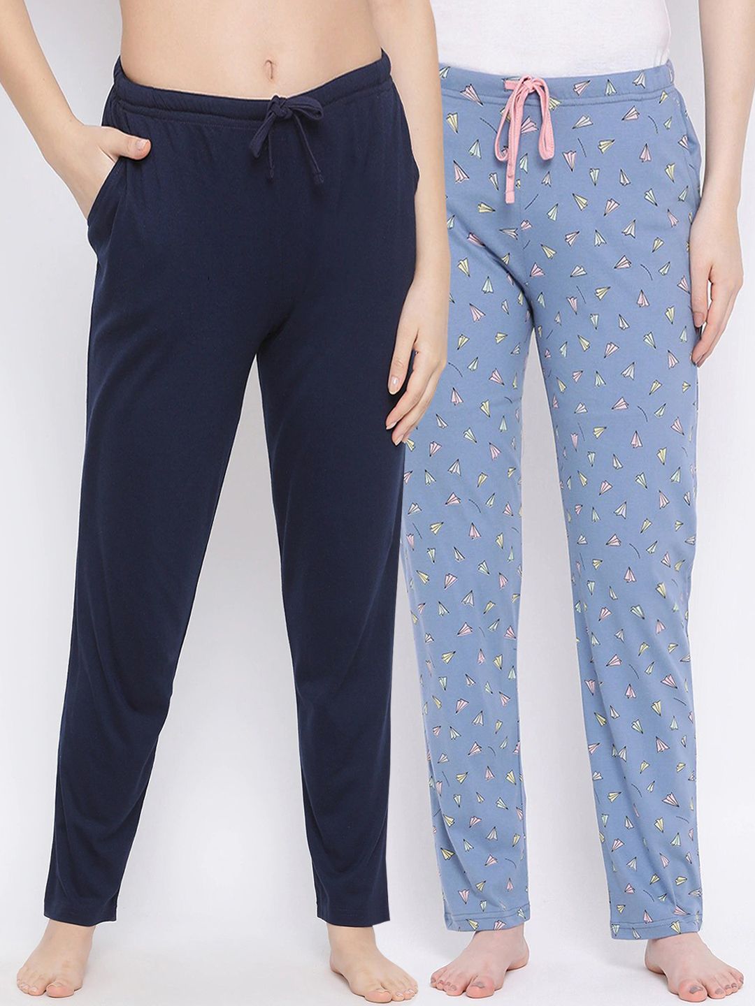 Kanvin Women Pack Of 2 Printed Cotton Lounge Pants Price in India