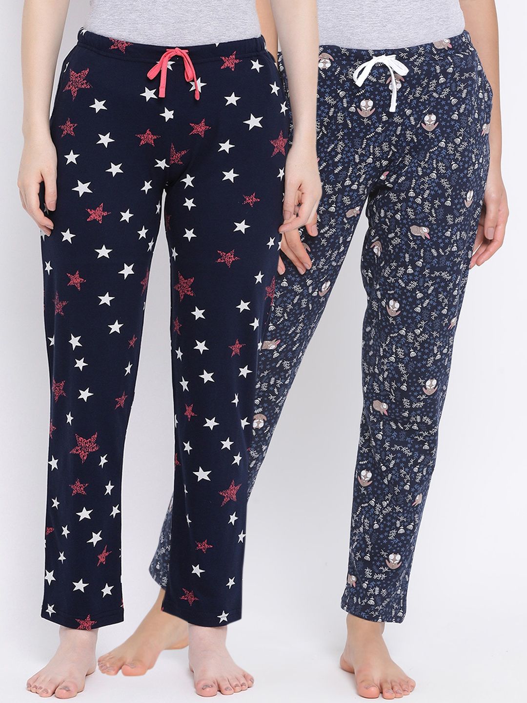 Kanvin Women Pack Of 2 Printed Pure Cotton Lounge Pants Price in India