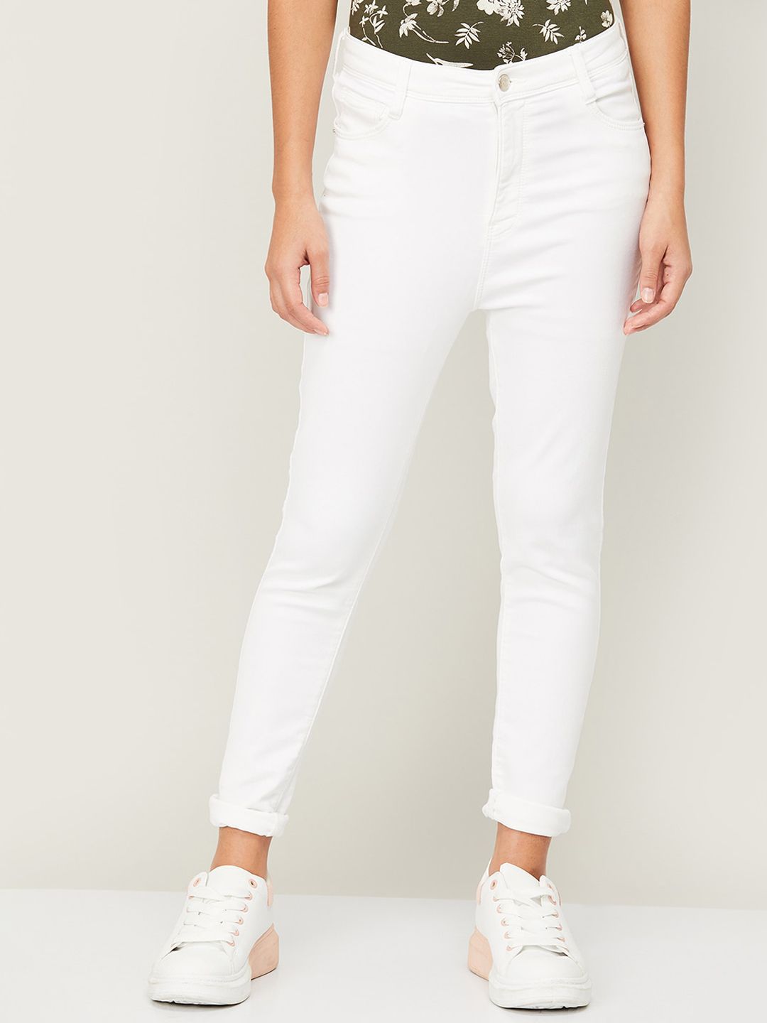 Fame Forever by Lifestyle Women White Skinny Fit Jeans Price in India