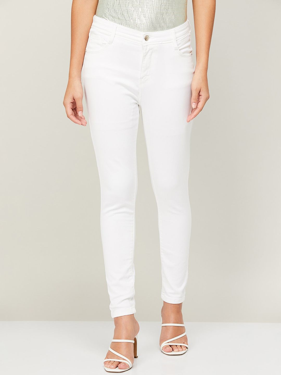 Fame Forever by Lifestyle Women White Skinny Fit Jeans Price in India