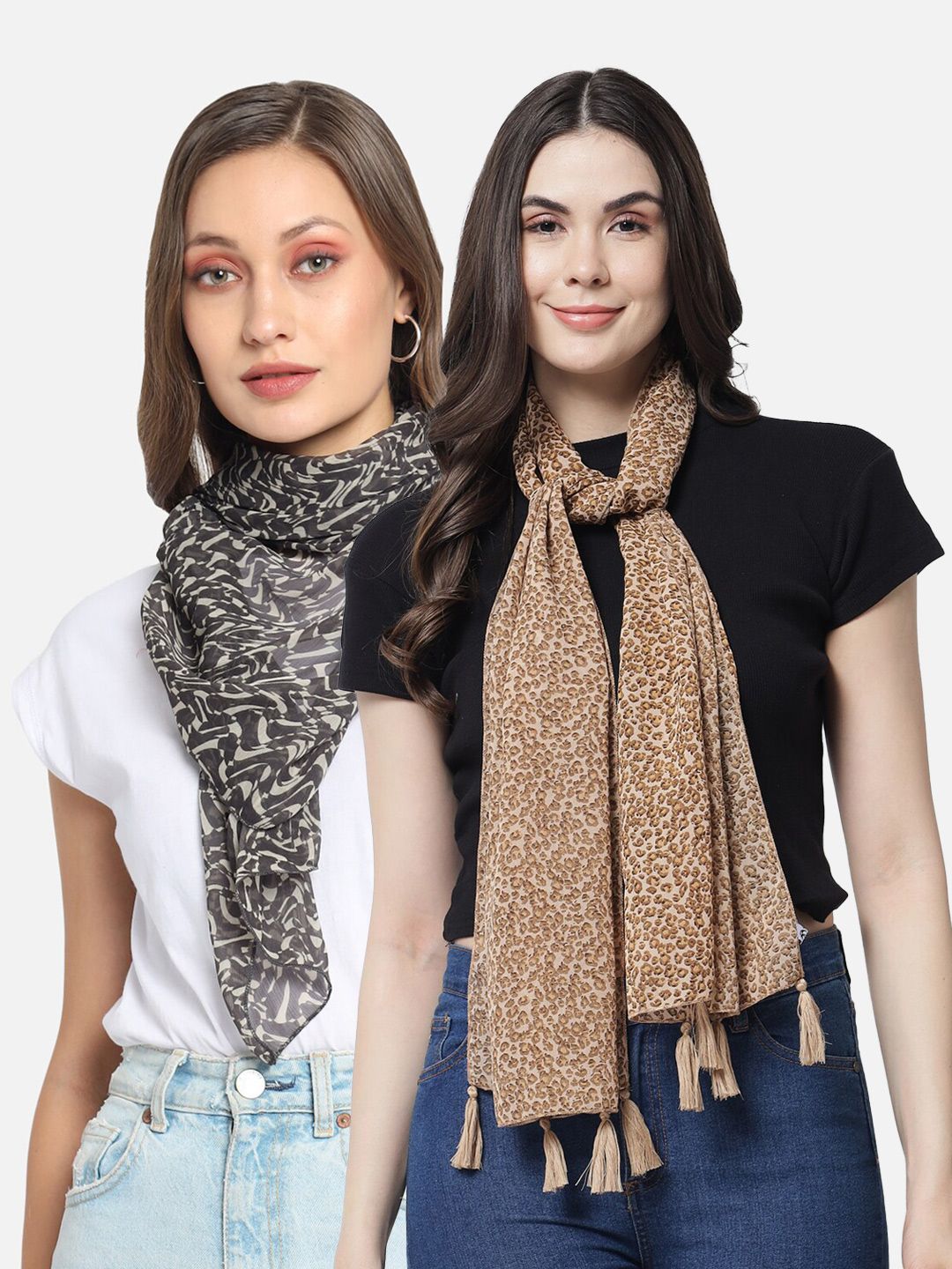 Trend Arrest Women Pack of 2 Printed Scarves Price in India