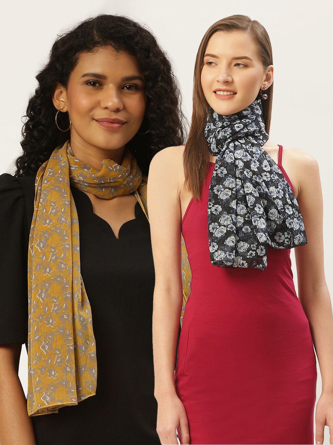 Trend Arrest Women Pack of 2 Printed Scarves Price in India