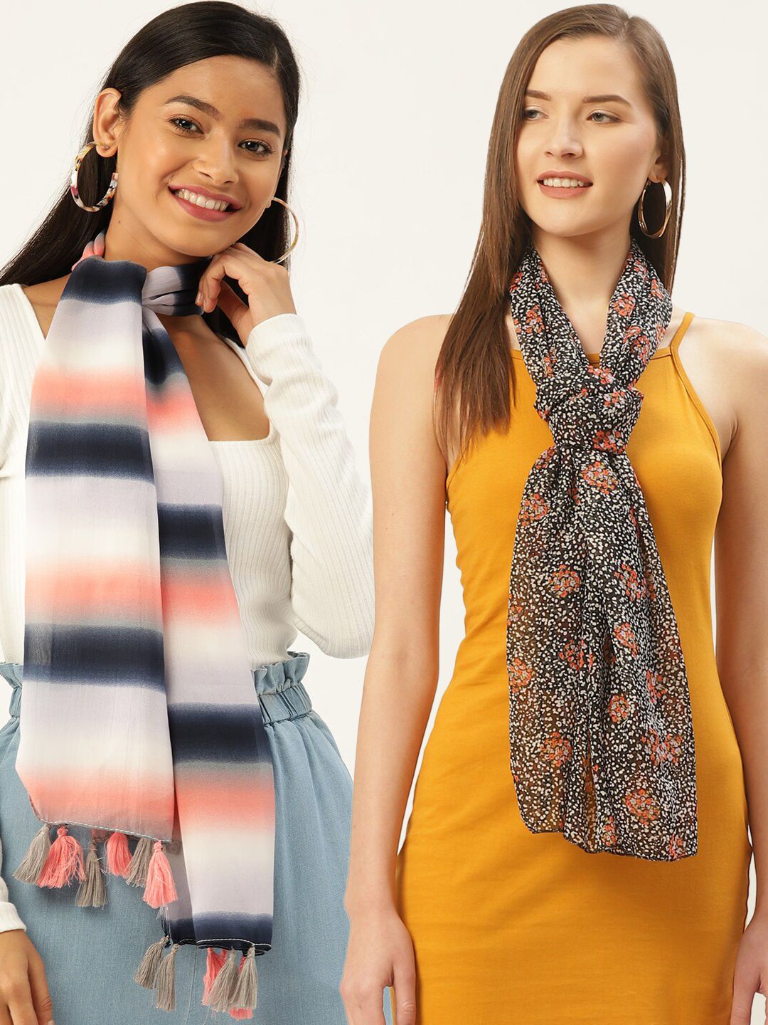 Trend Arrest Women Set of 2 Scarves Price in India