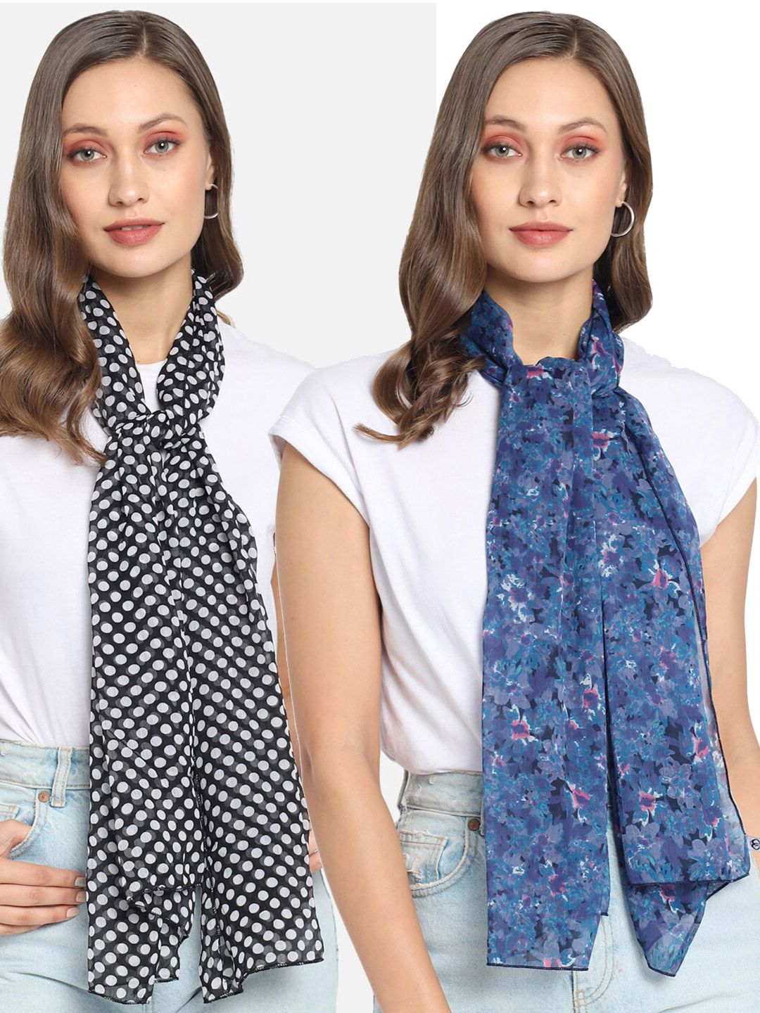 Trend Arrest Women Pack of 2 Printed Scarves Price in India