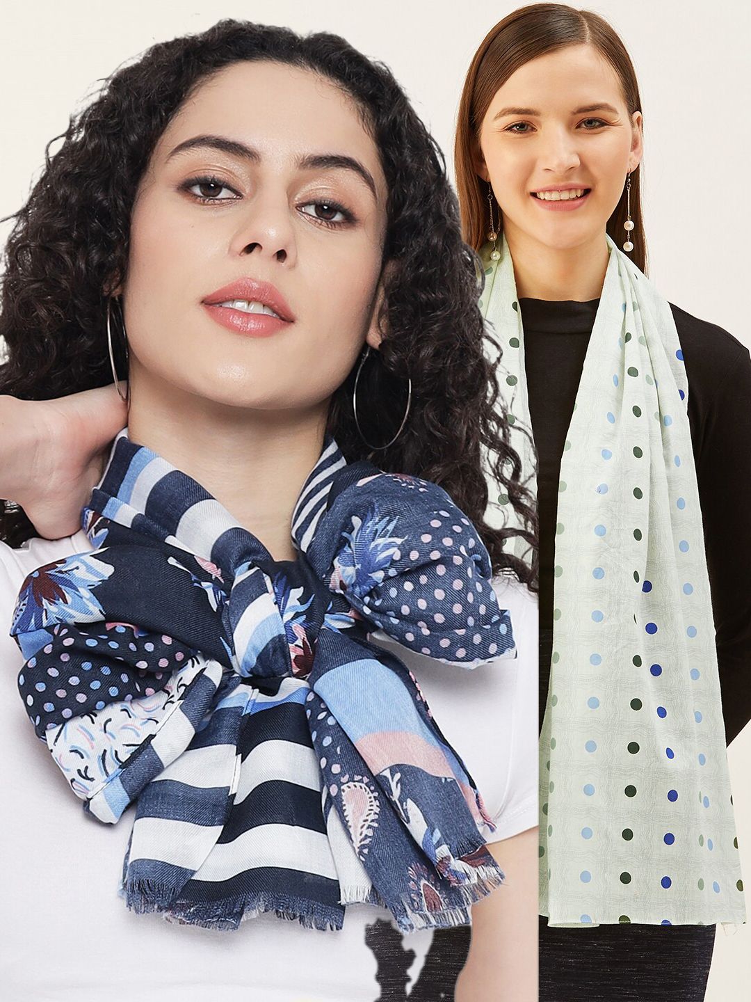 Trend Arrest Women Set of 2 Scarves Price in India