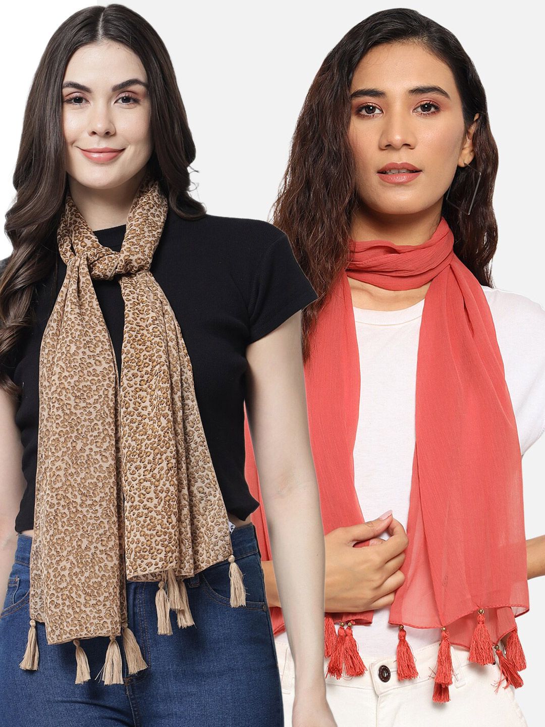 Trend Arrest Women Pack of 2 Printed Scarves Price in India