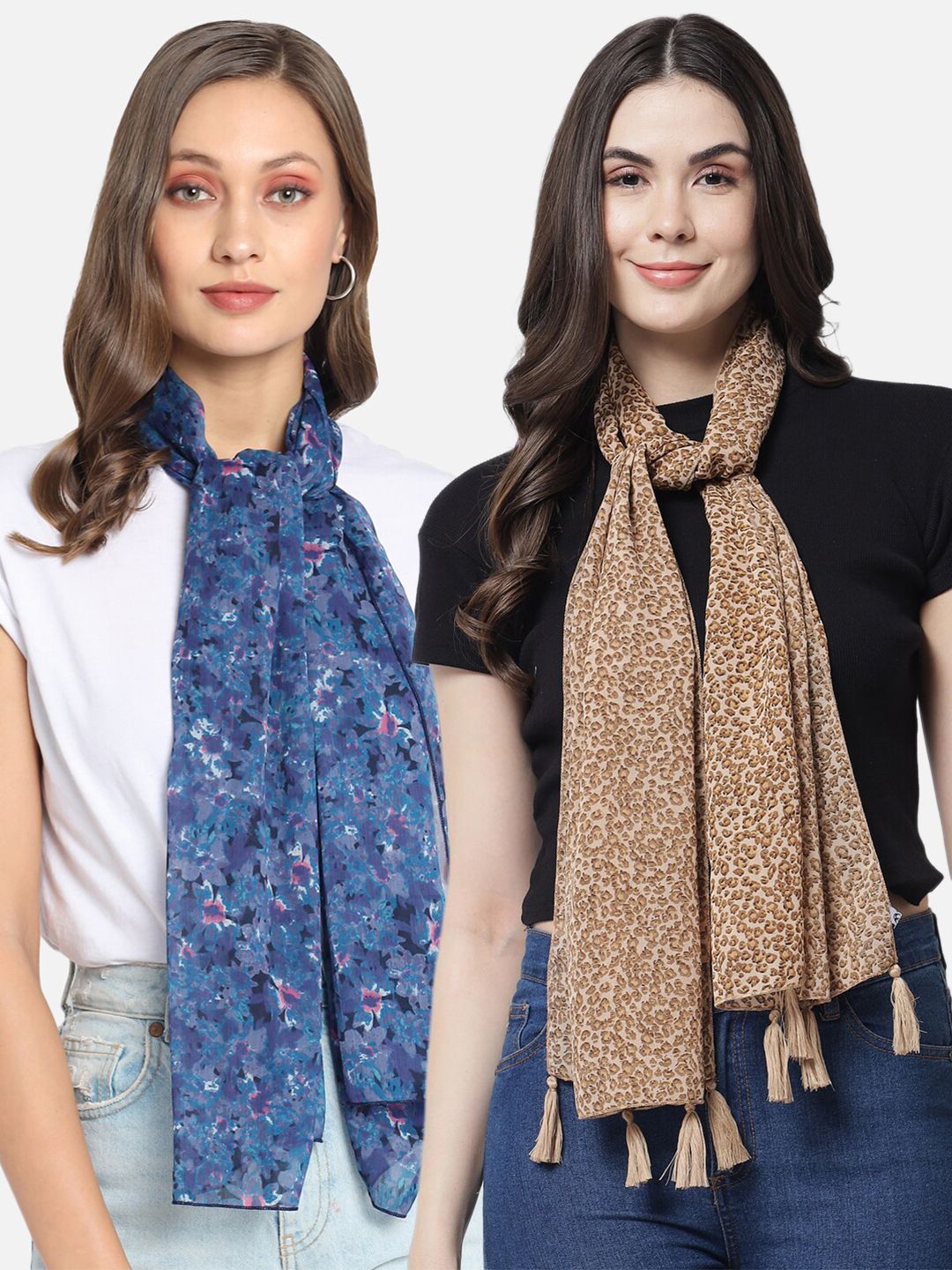 Trend Arrest Women Pack of 2 Printed Scarves Price in India