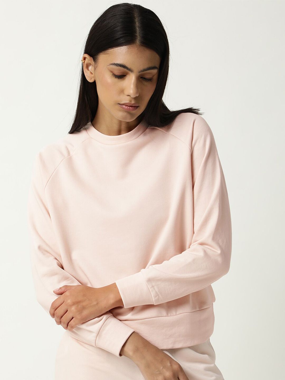 ARTICALE Women Pink Cotton Sweatshirt Price in India