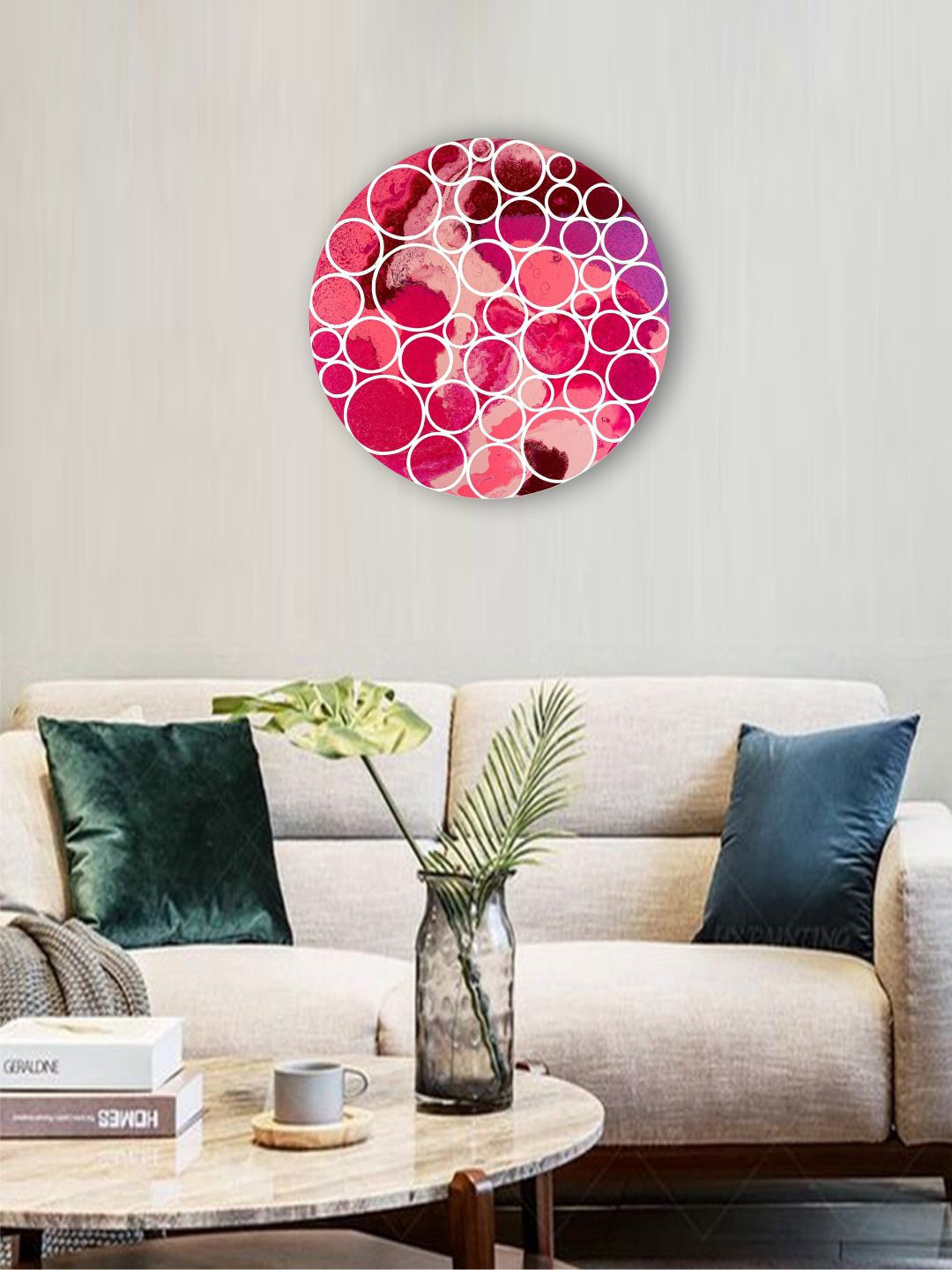 The Art House Pink & White Abstract Wall Paintings Price in India