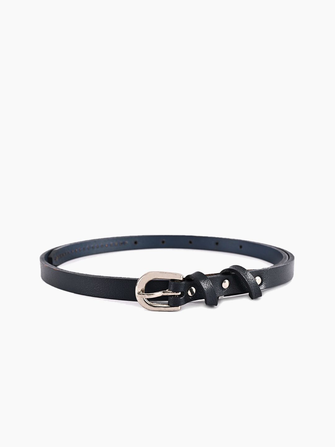 BuckleUp Women Black Leather Belt Price in India