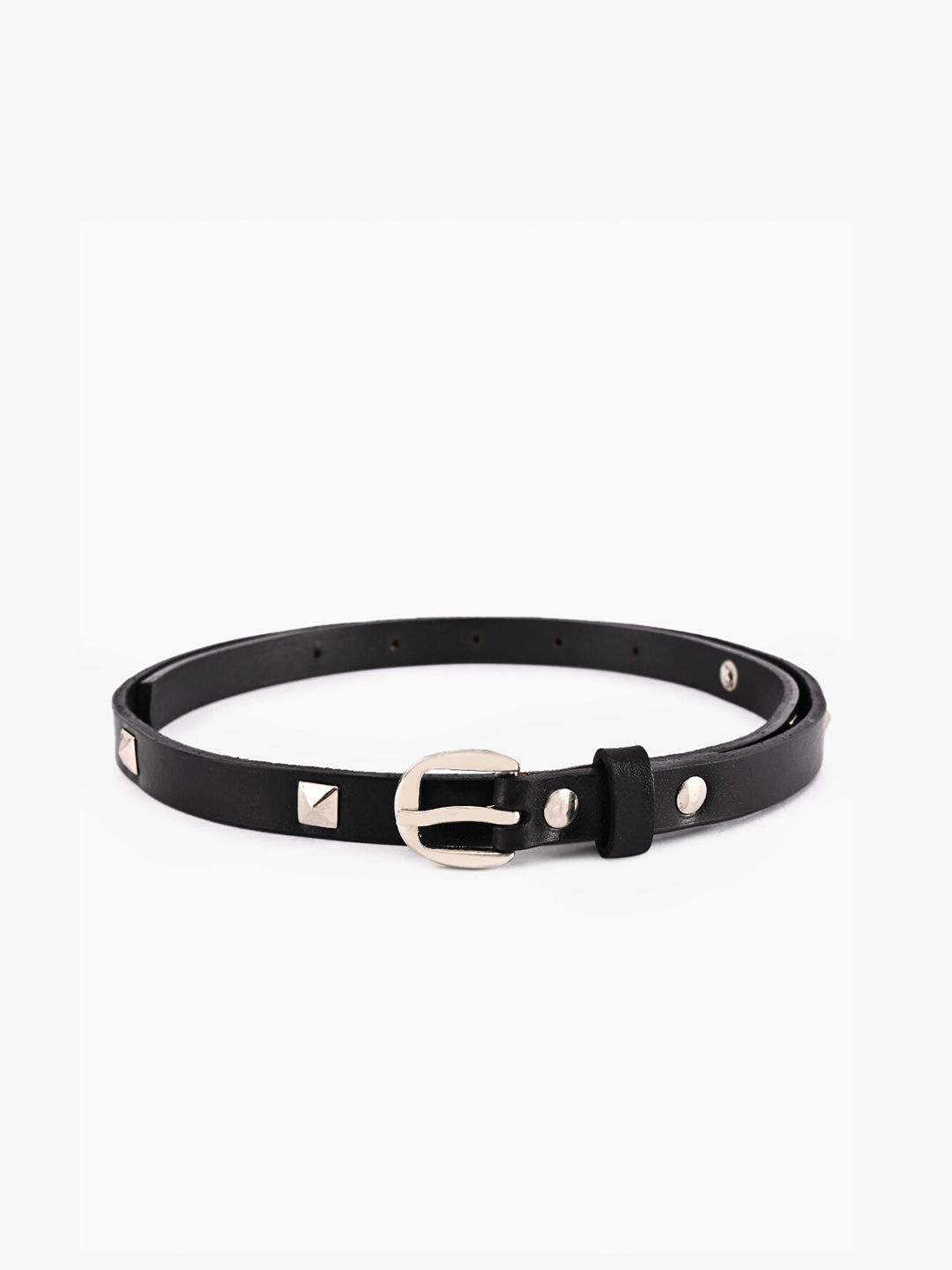 BuckleUp Women Black Leather Belt Price in India