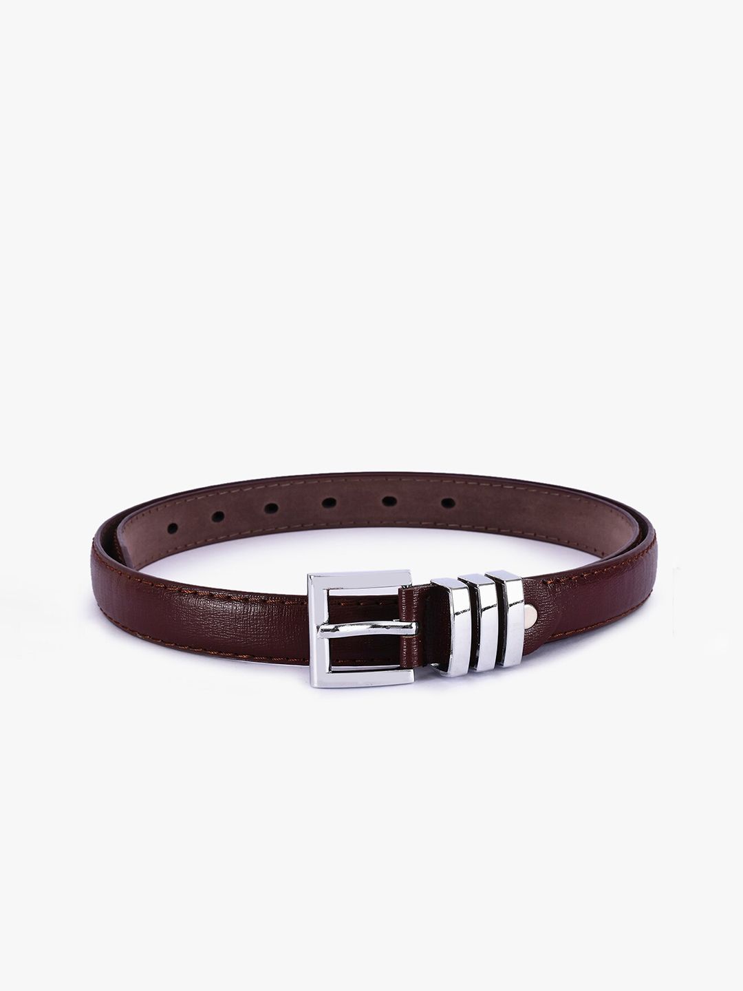 BuckleUp Women Brown Striped Belt Price in India