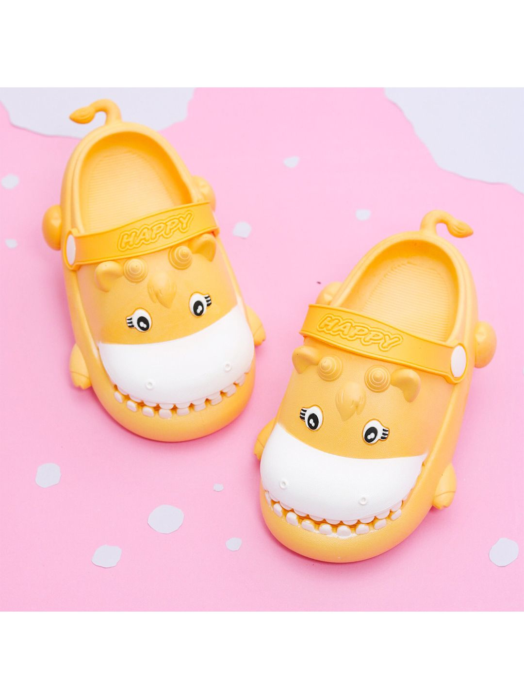 Yellow Bee Boys Yellow & White Clogs Sandals