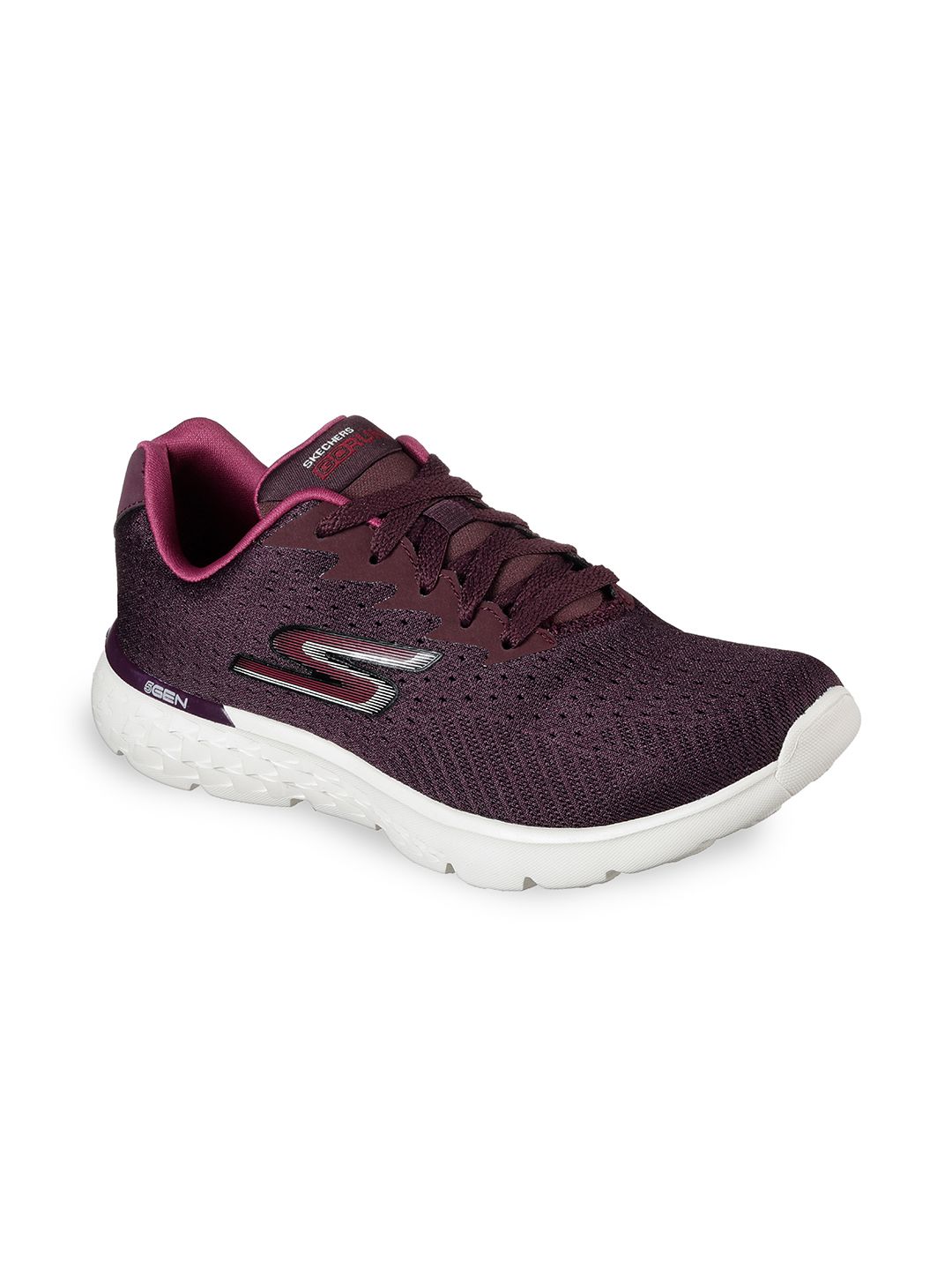 Skechers Women Red Mesh Running SOLE Non-Marking Shoes Price in India