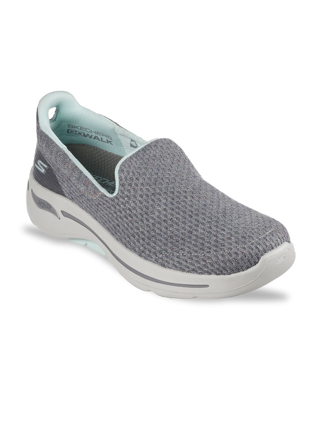 Skechers Women Grey Textile Walking Non-Marking Shoes Price in India