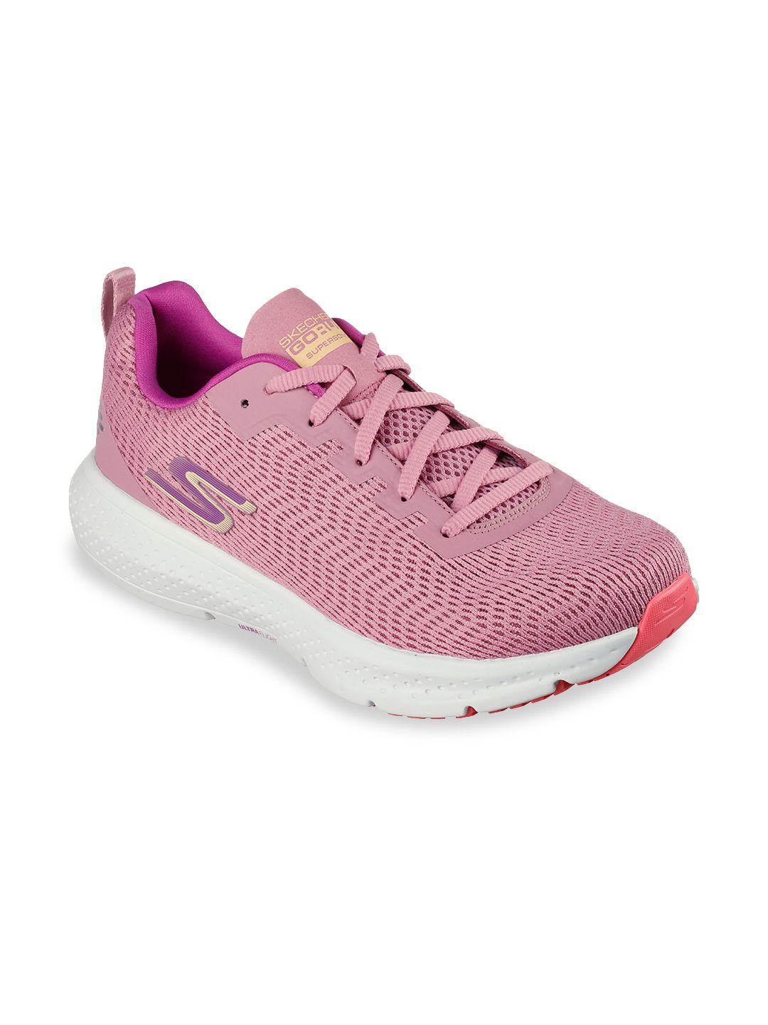 Skechers Women Pink Mesh GO RUN SUPERSONIC Running Non-Marking Shoes Price in India
