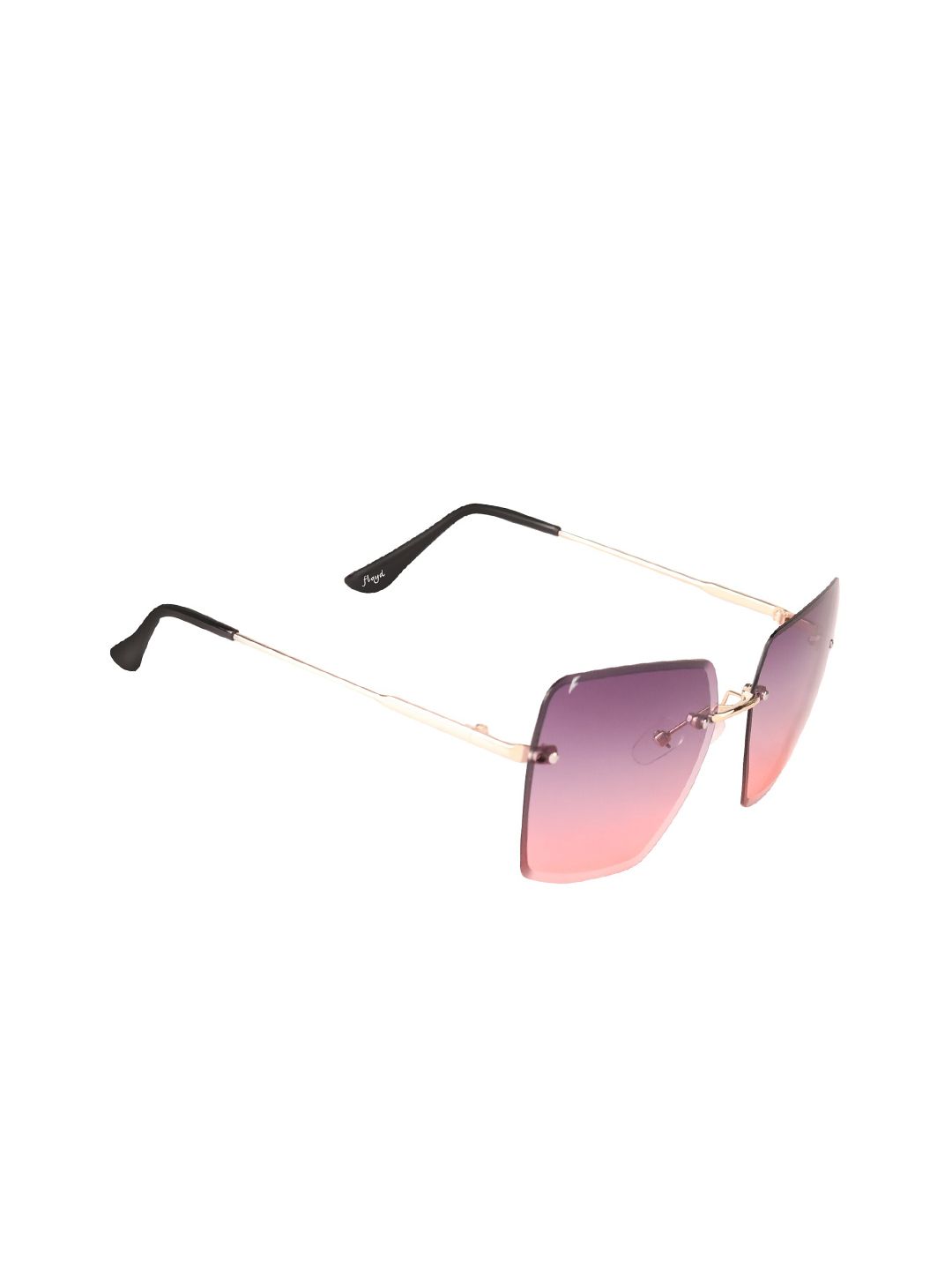 Floyd Unisex Pink Lens & Gold-Toned Square Sunglasses with UV Protected Lens Price in India