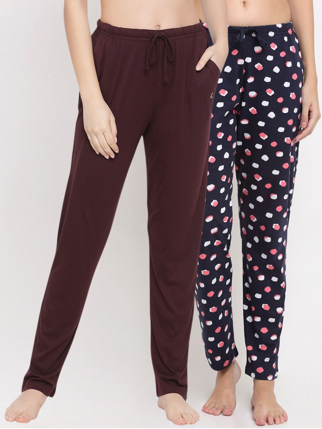 Kanvin Women Pack Of 2 Pure Cotton Lounge Pants Price in India