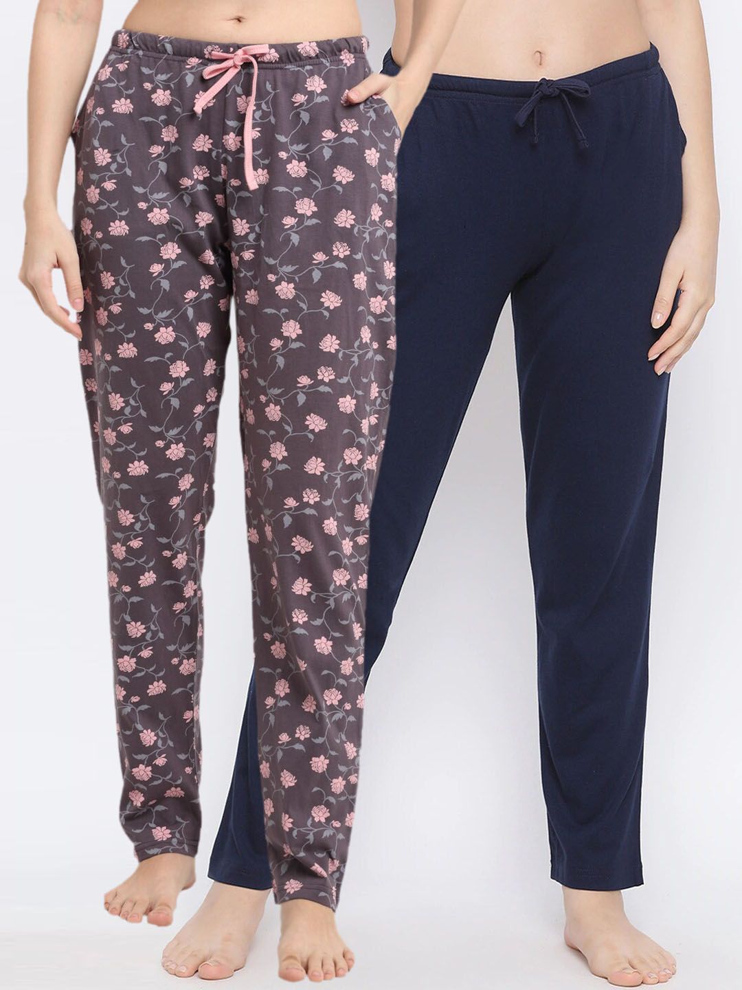 Kanvin Women Pack Of 2 Pure Cotton Lounge Pants Price in India