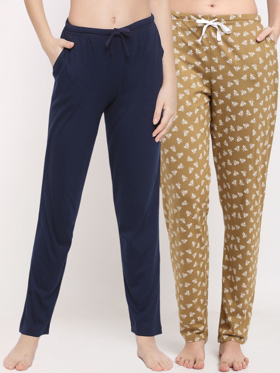 Kanvin Women Pack Of 2 Printed Cotton Lounge Pants Price in India