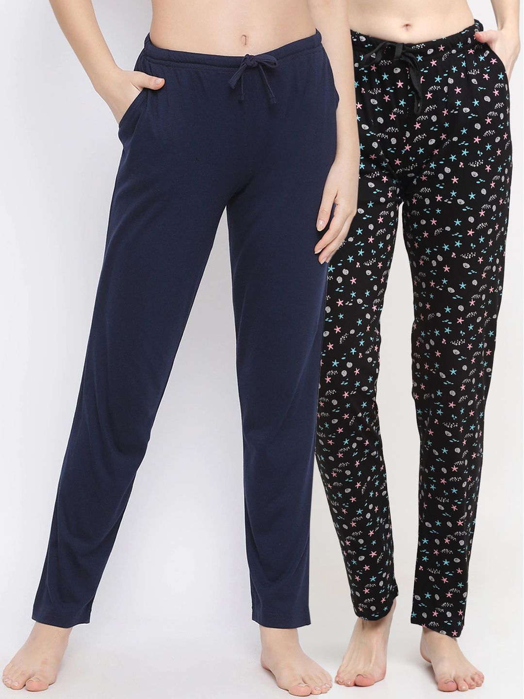 Kanvin Women Pack Of 2 Pure Cotton Lounge Pants Price in India