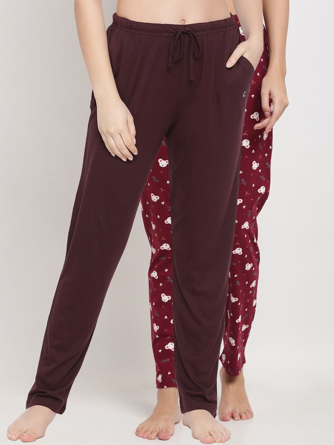 Kanvin Women Pack of 2 Printed Cotton Lounge Pants Price in India