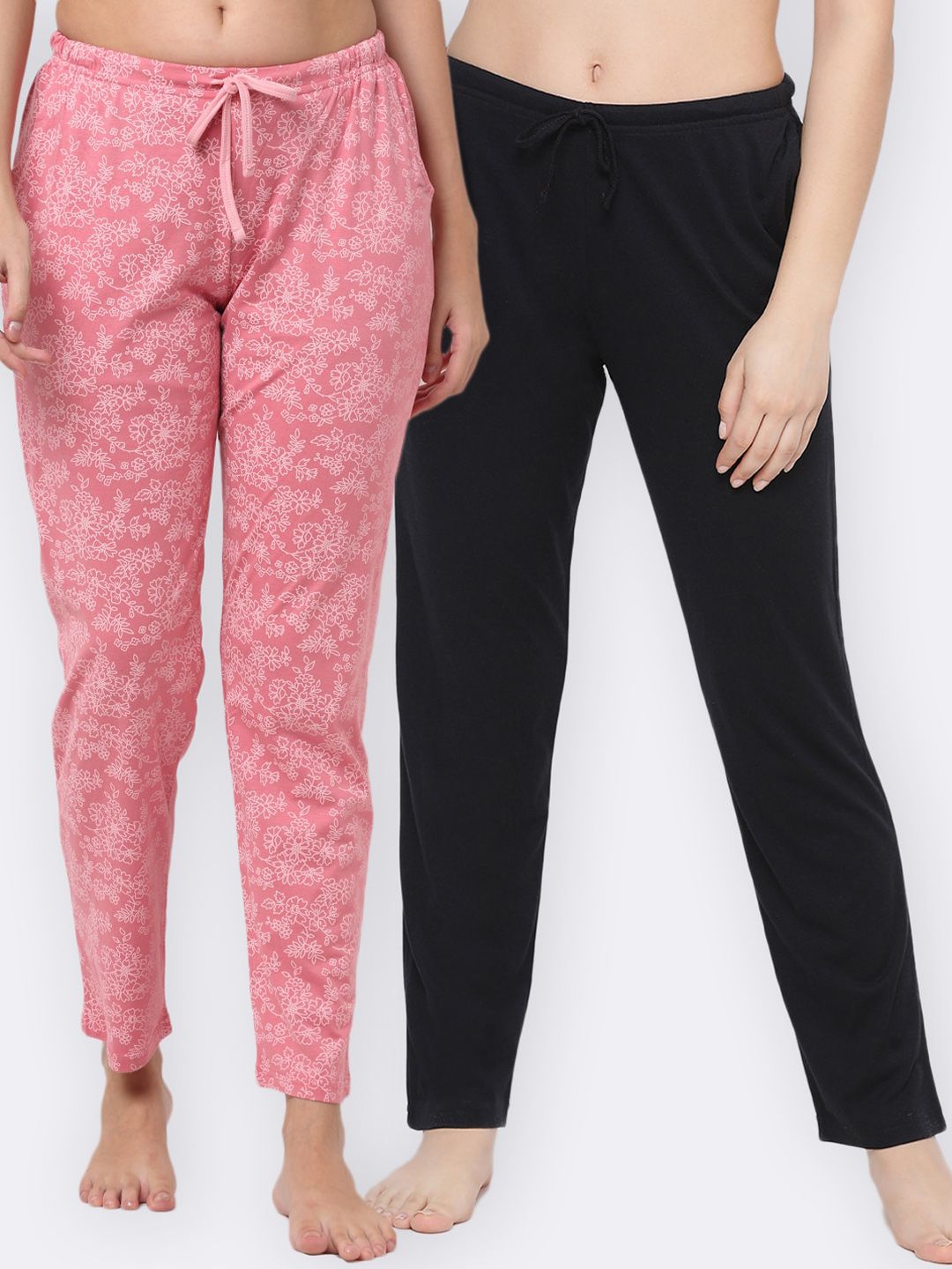 Kanvin Women Pack Of 2 Printed Cotton Lounge pants Price in India