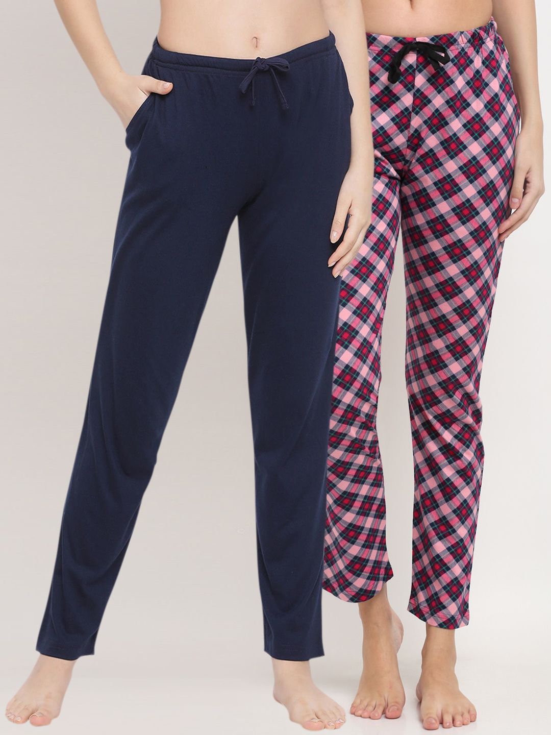 Kanvin Women Pack Of 2 Pure Cotton Lounge Pants Price in India