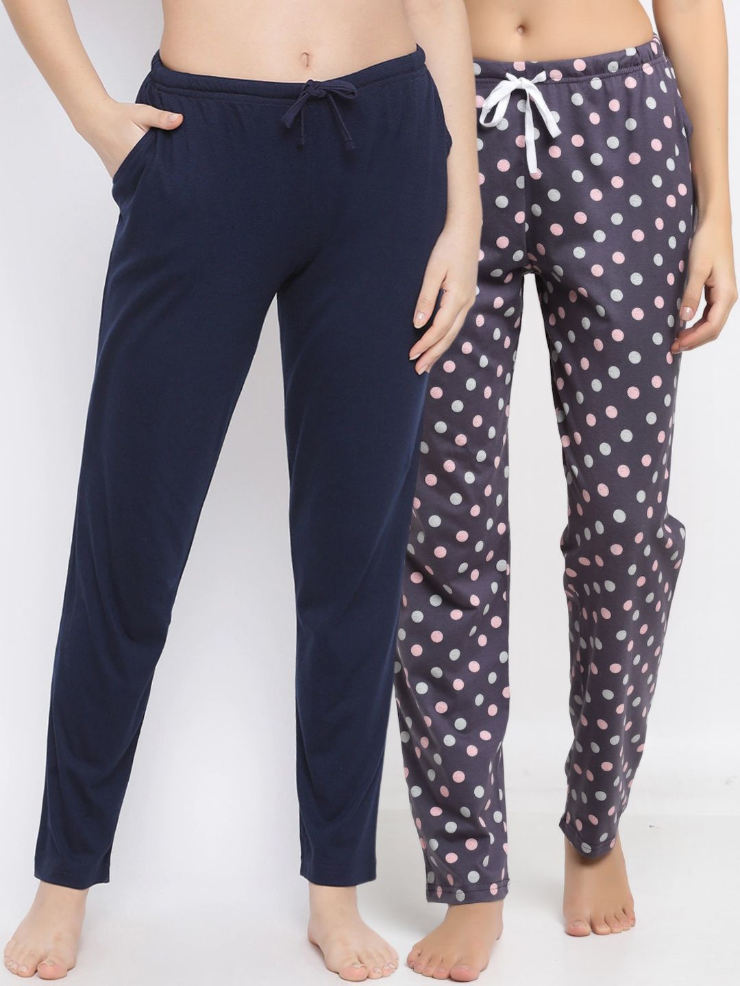 Kanvin Women Pack Of 2 Pure Cotton Lounge Pants Price in India