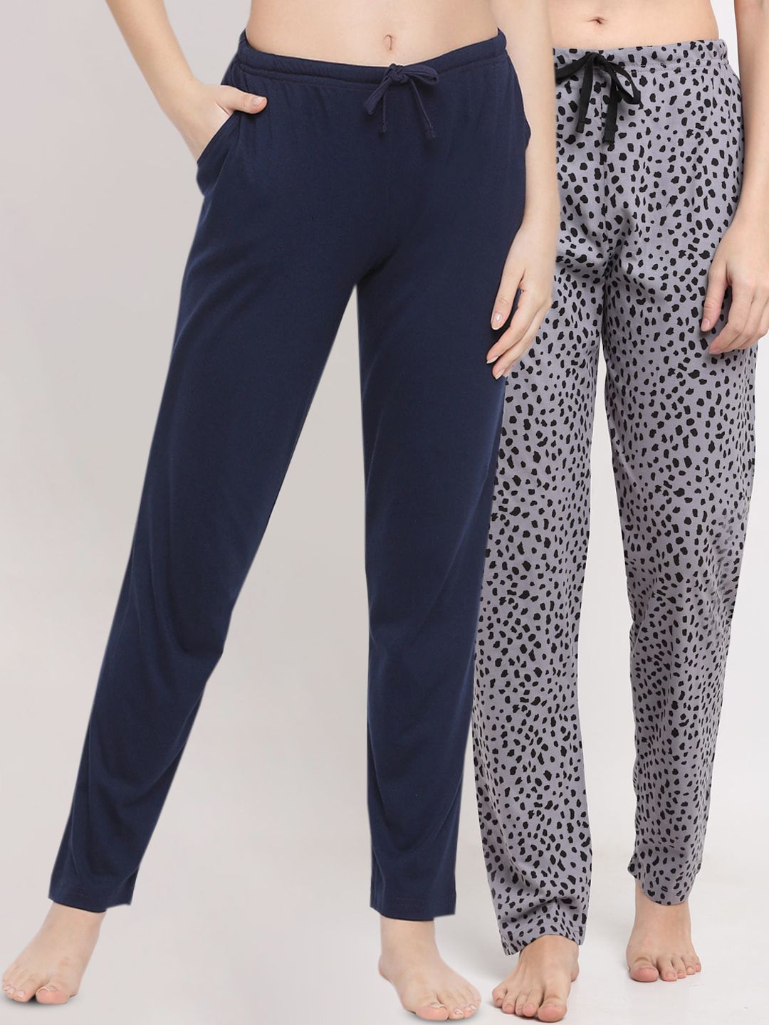 Kanvin Women Pack Of 2 Pure Cotton Lounge Pants Price in India