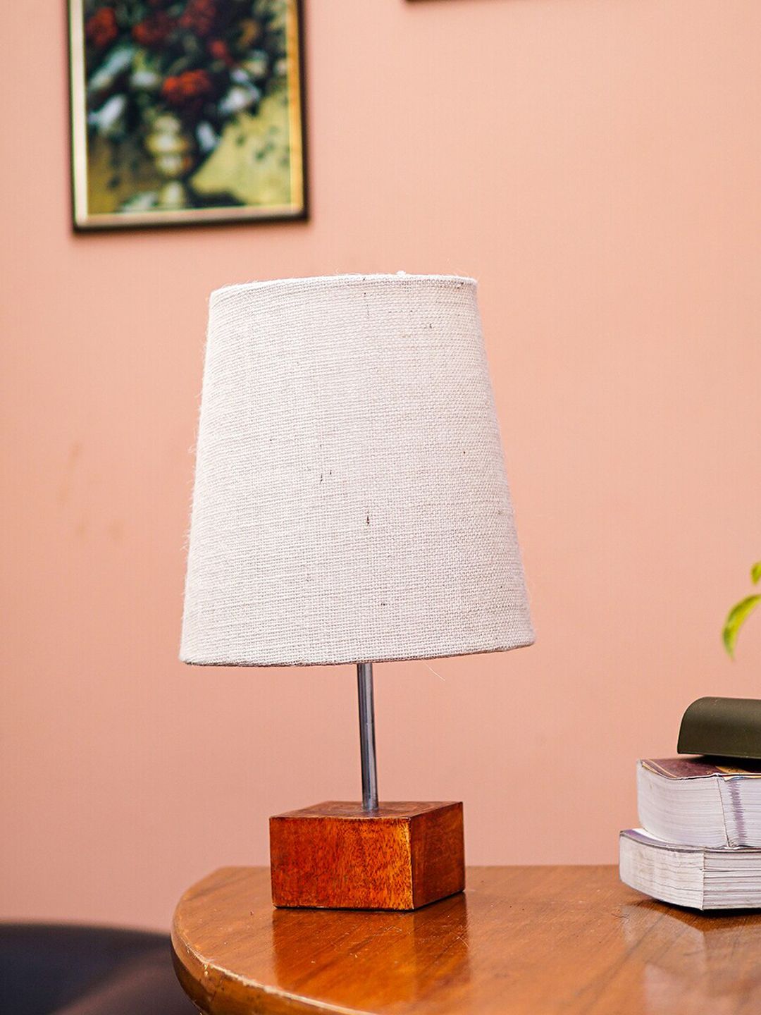 Pinecraft INTERNATIONAL Beige Table Lamp with Shade Price in India