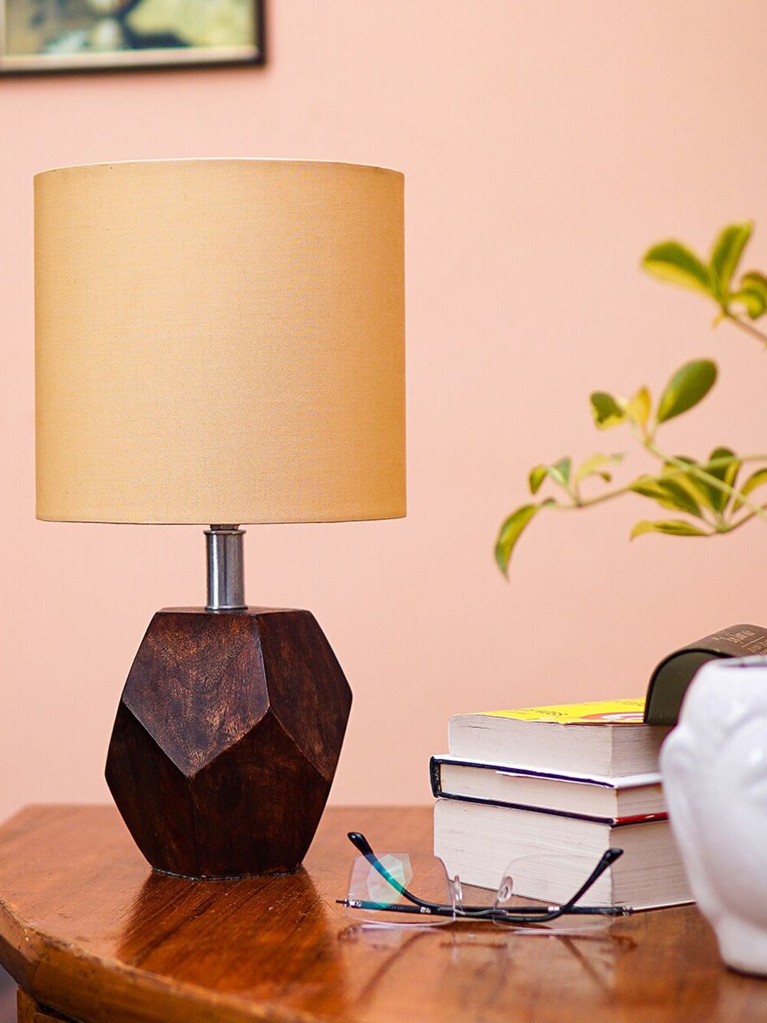 Pinecraft INTERNATIONAL Brown Sefinn Table Lamp With Cylinder Shade Price in India