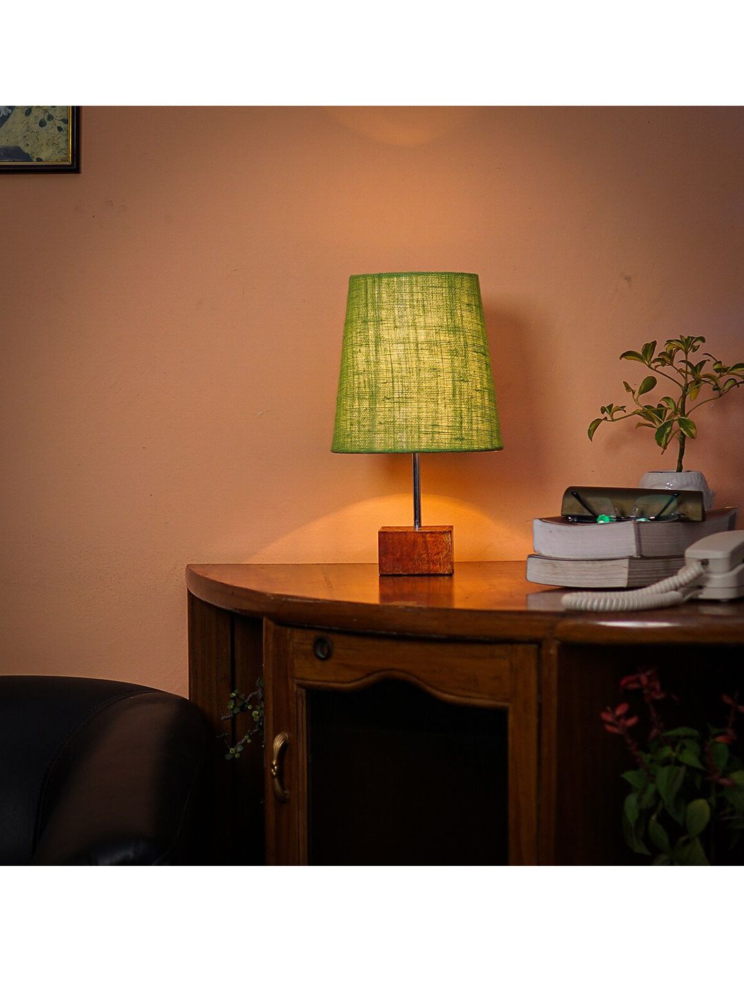 Pinecraft INTERNATIONAL Green Table Lamp With Shade Price in India