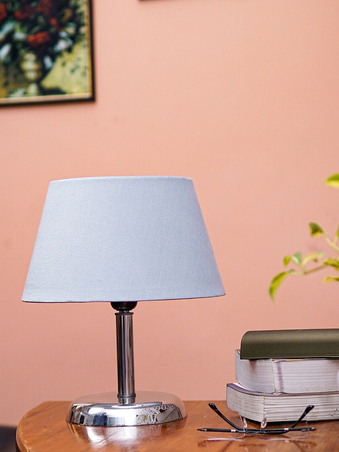 Pinecraft INTERNATIONAL Steel & Grey Table Lamp with Shade Price in India