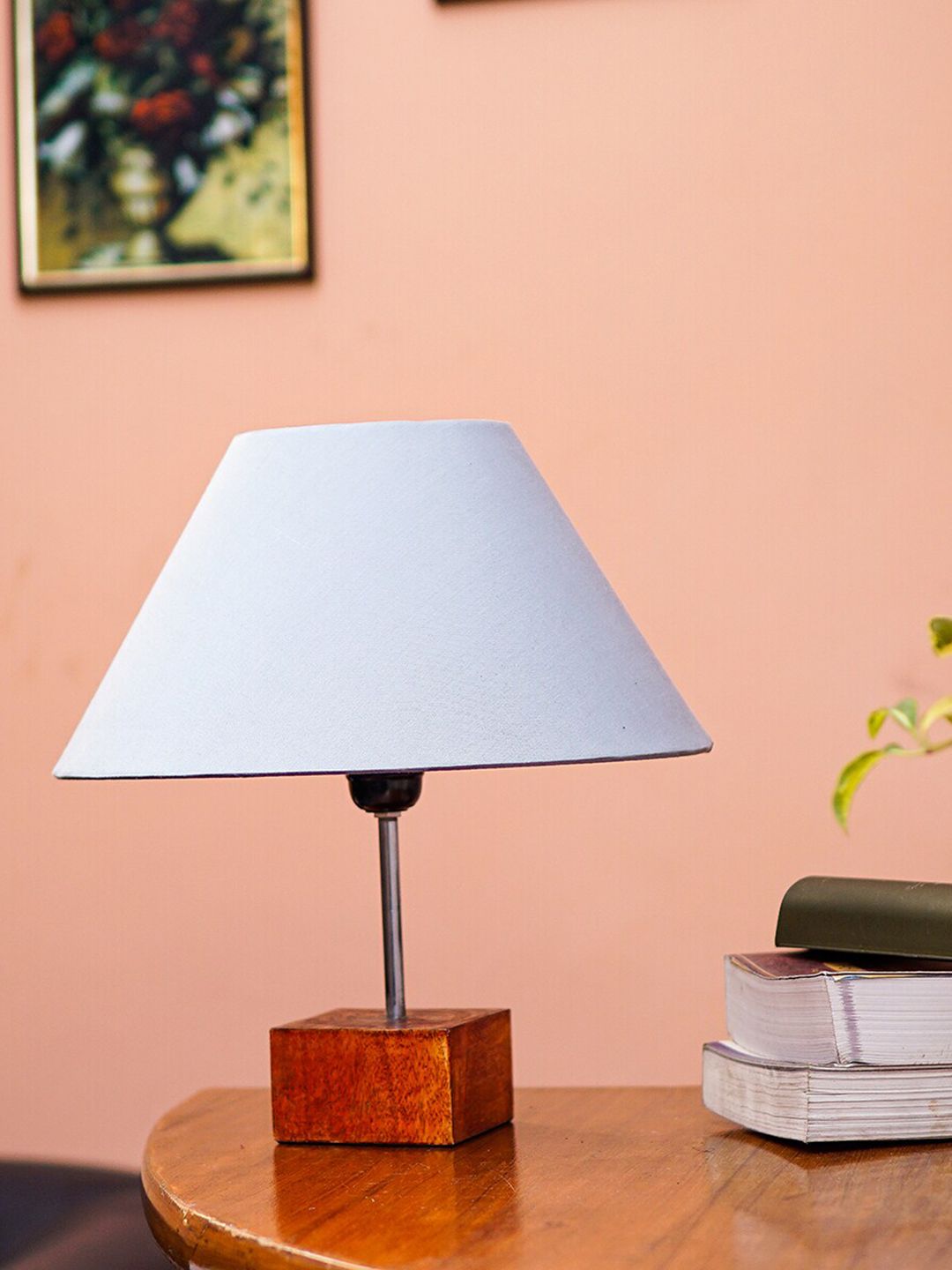 Pinecraft INTERNATIONAL Grey & Brown Ema Table Lamp with Shade Price in India