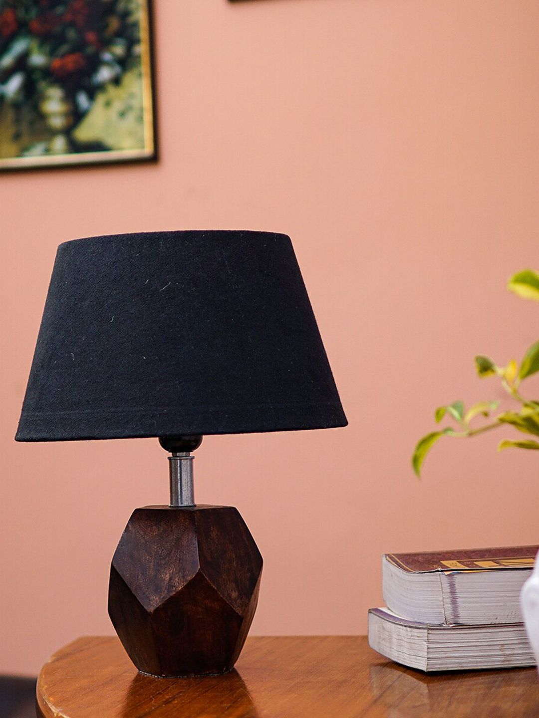 Pinecraft INTERNATIONAL Black & Brown Sefinn Table Lamp with Shade Price in India