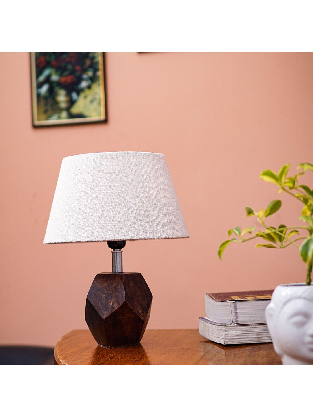 Pinecraft INTERNATIONAL Brown Sefinn Table Lamp with Off White Shade Price in India