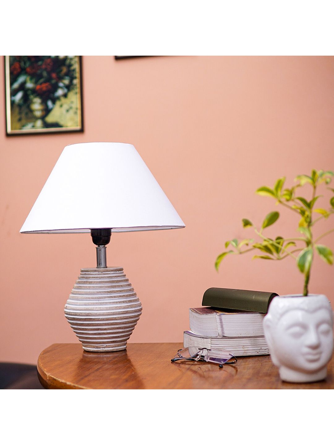 Pinecraft INTERNATIONAL White Atury Table Lamp with Shade Price in India