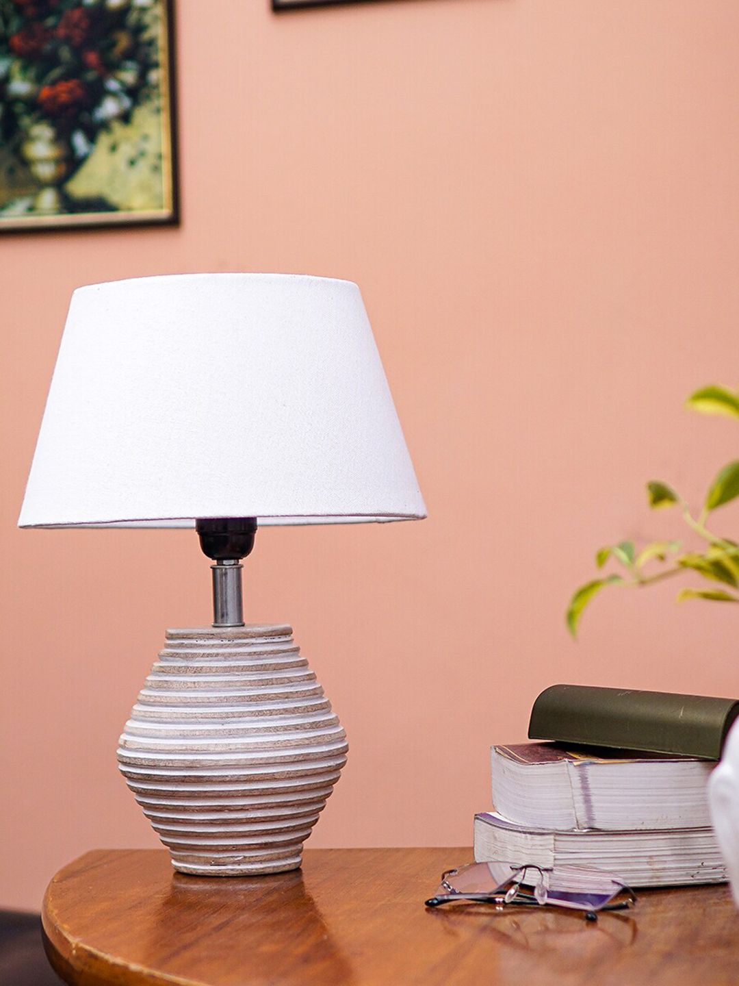 Pinecraft INTERNATIONAL White Table Lamp with Shade Price in India