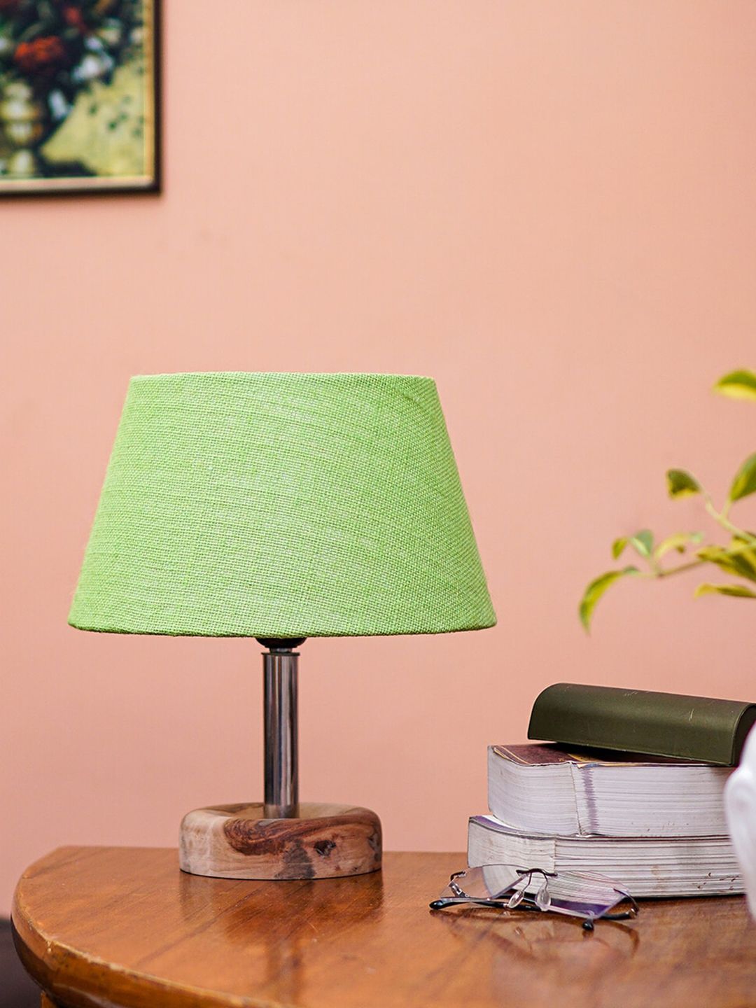 Pinecraft INTERNATIONAL Brown & Green Edra Table Lamp with Shade Price in India