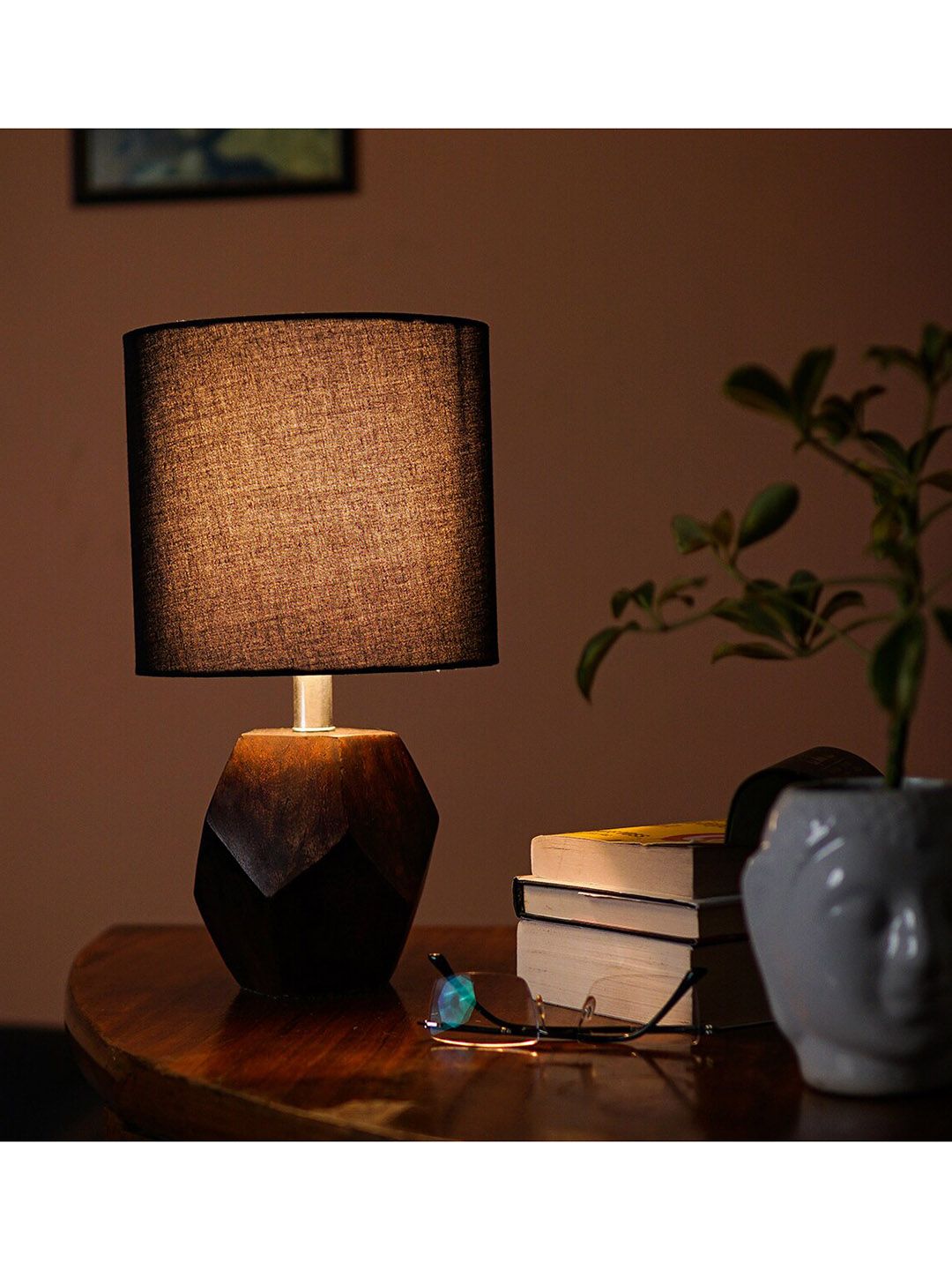 Pinecraft INTERNATIONAL Brown & Black Sefinn Table Lamp With Shade Price in India