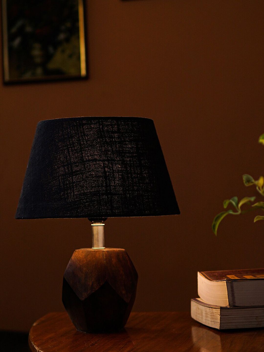 Pinecraft INTERNATIONAL Black Sefinn Table Lamp With Frustum Shade Price in India