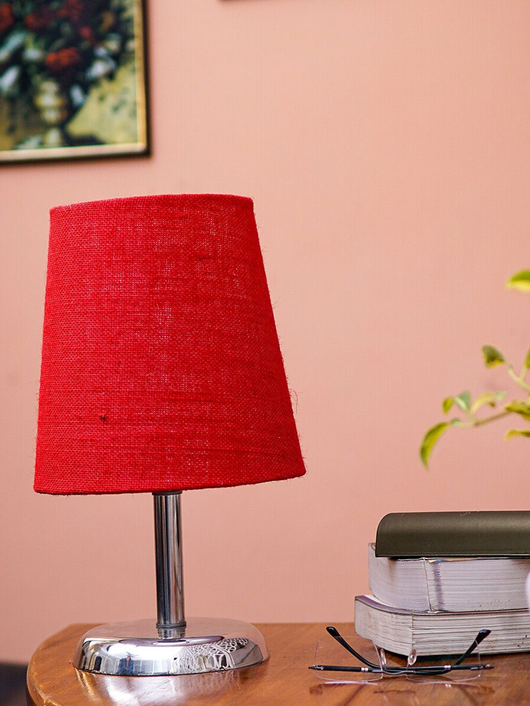 Pinecraft INTERNATIONAL  Red Table Lamp With Shade Price in India
