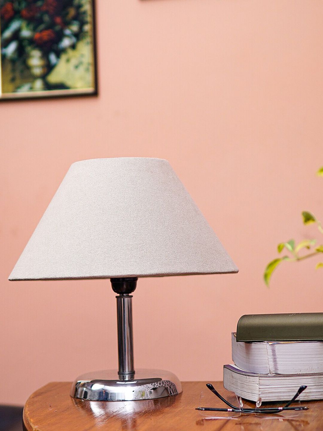 Pinecraft INTERNATIONAL Grey Levi Table Lamp with Cotton Shade Price in India