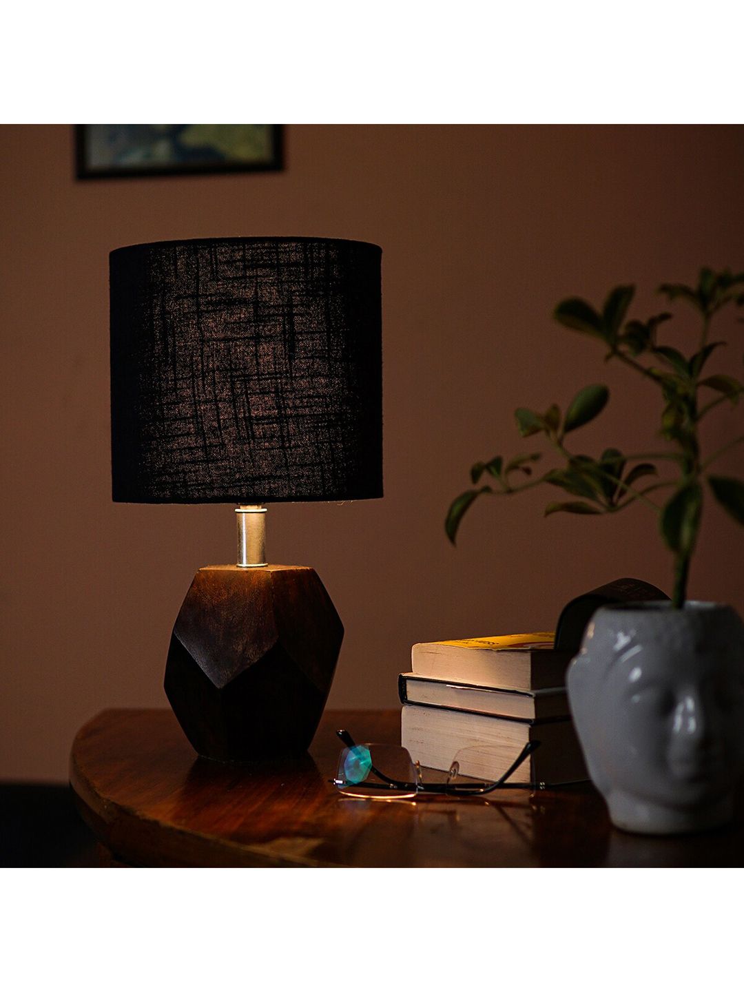 Pinecraft INTERNATIONAL Brown & Black Sefinn Table Lamp With Shade Price in India