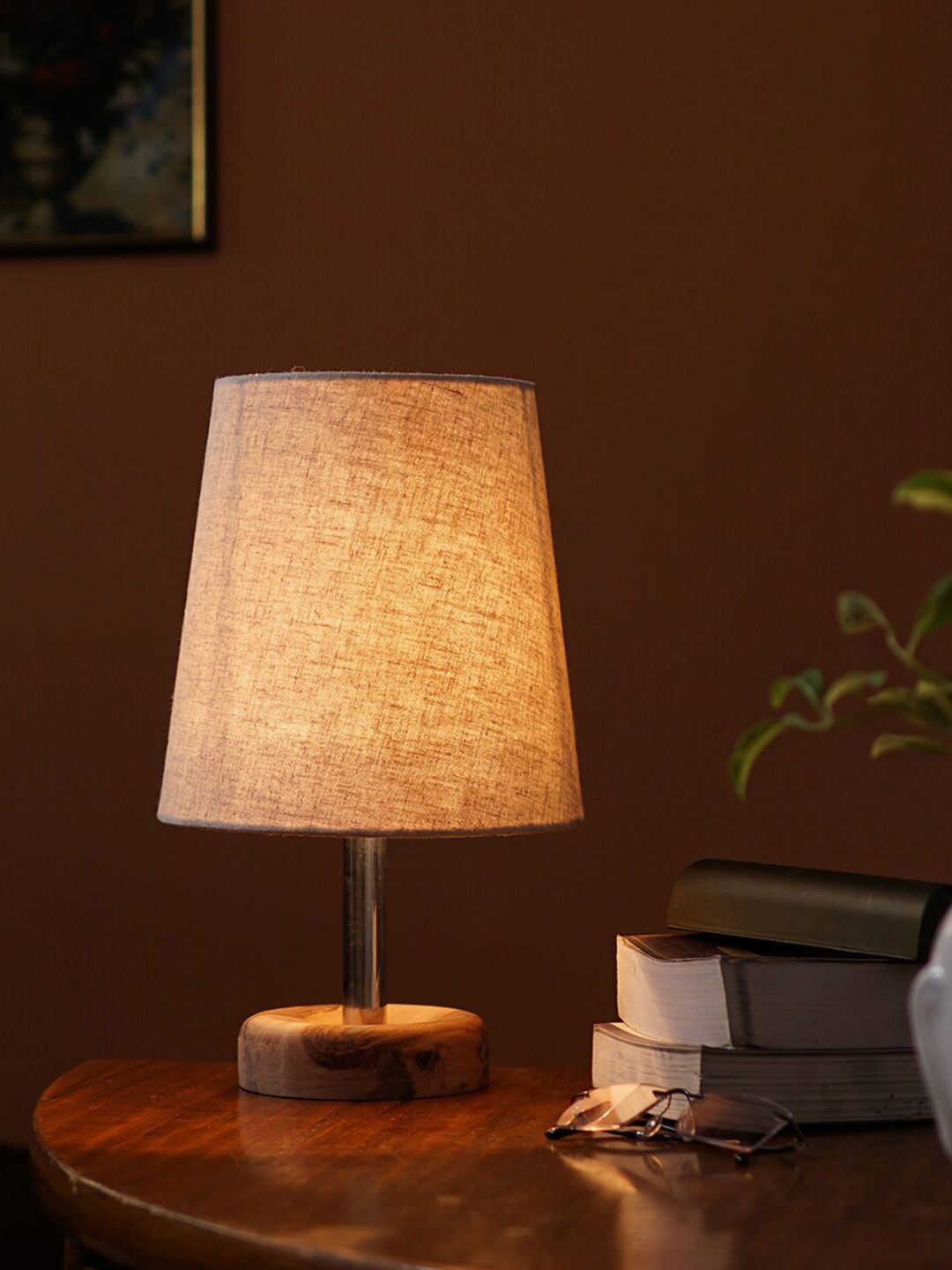 Pinecraft Beige INTERNATIONAL Edra Table Lamp With Frustum Shade Price in India