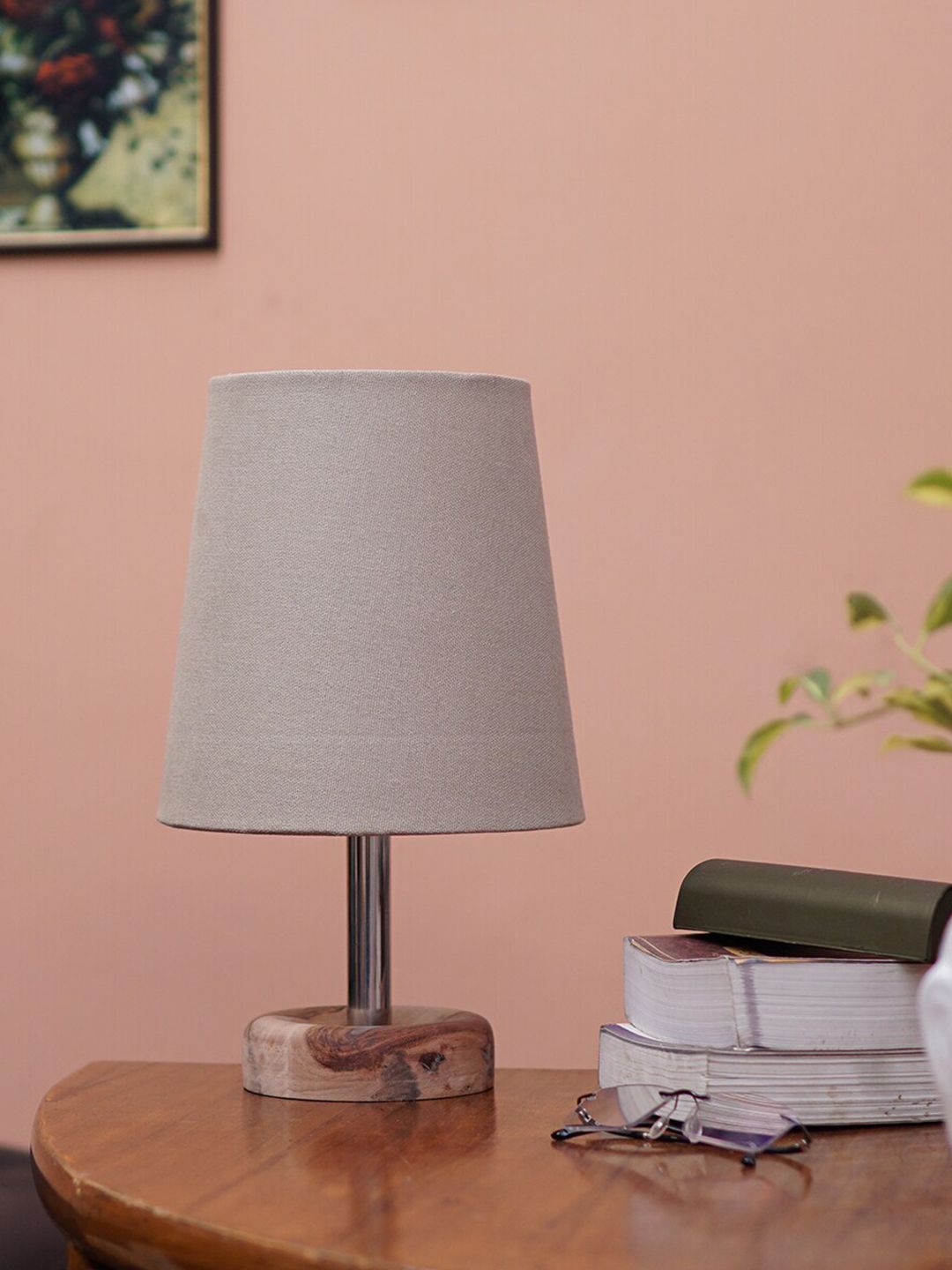 Pinecraft INTERNATIONAL Brown & Grey Edra Table Lamp with Shade Price in India