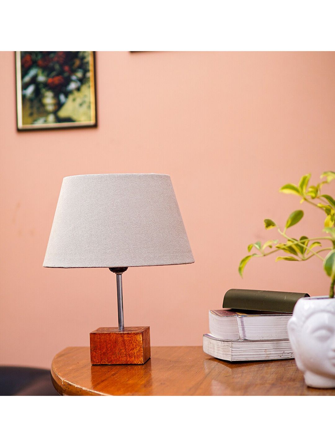 Pinecraft INTERNATIONAL Grey Ema Table Lamp with Shade Price in India