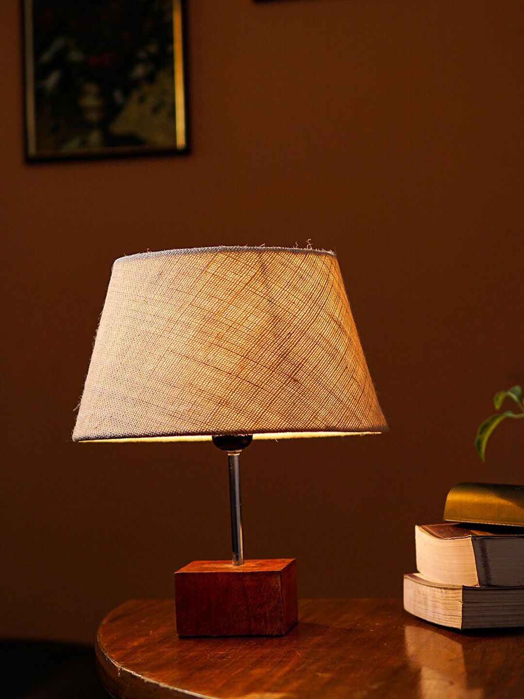 Pinecraft INTERNATIONAL Brown & Beige Table Lamp with Shade Price in India